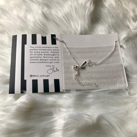 Lele Sadoughi Silver Circle Necklace - Picture 3 of 4